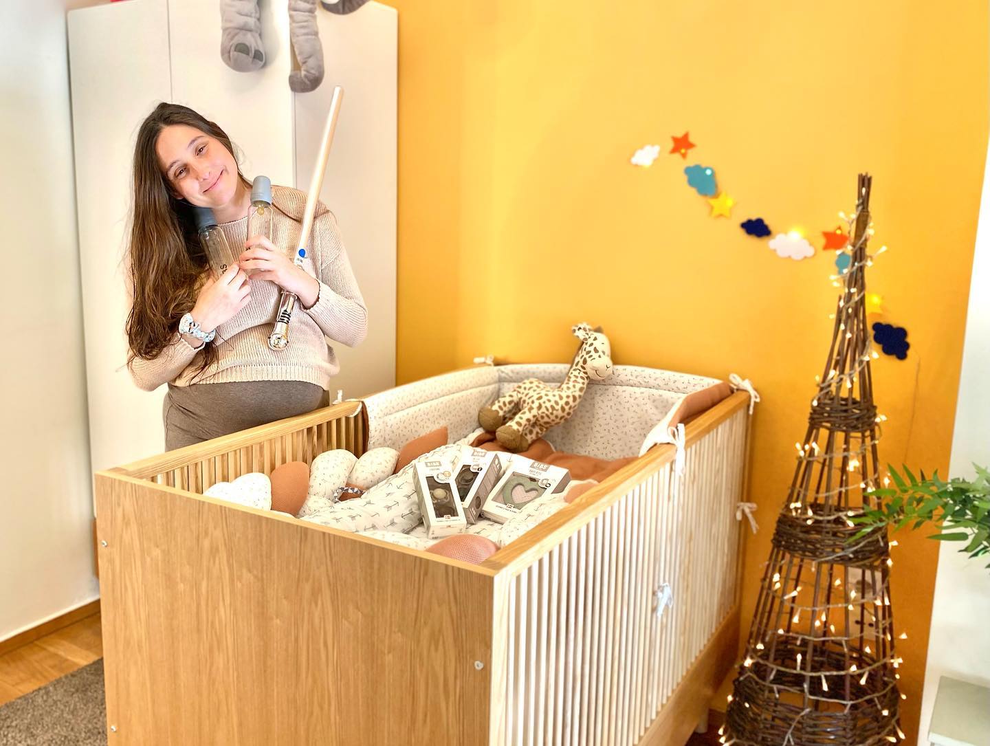 Photo shared by Fotini Atheridou on May 12 2023 tagging @thebabycity and @bibs greece. May be an image of 1 person flute harp baby bed toothbrush office and