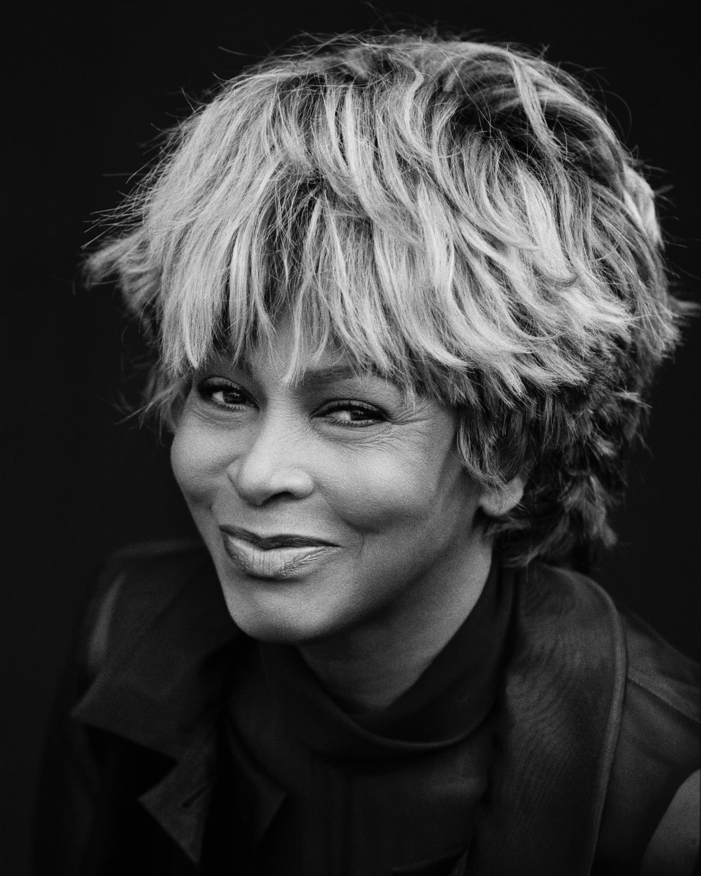 Photo by Tina Turner on May 24 2023. May be a black and white image of 1 person blonde hair makeup and