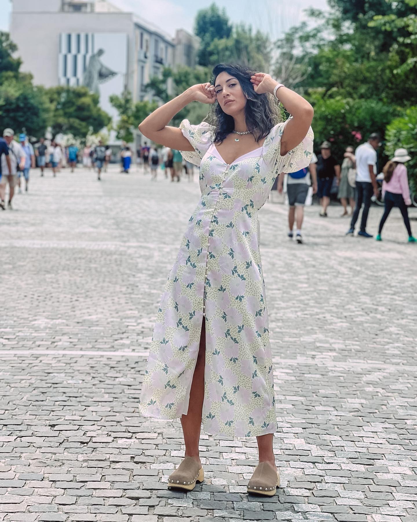 Photo shared by Evgenia Samara on June 13 2023 tagging @tedbaker. May be an image of 7 people sundress dress and Piazza di Spagna